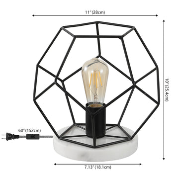 James 10" Metal/Marble LED Table Lamp - JONATHAN Y